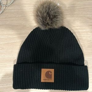 Cathay Knit Pom-Pom Fleece Lined Hat